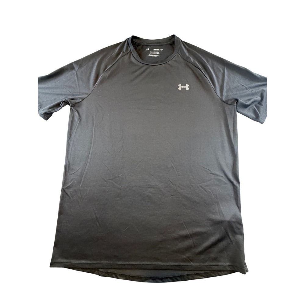 Under Armour Tech Tee Mens Large Black Short Sleeve Athletic Gym Shirt 1326413